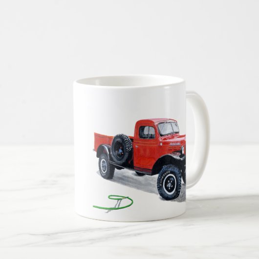 Antike Power-Lastwagen-LKW-Tasse Kaffeetasse (VorderseiteRechts)