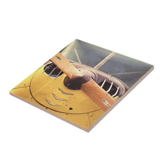 Antike Propeller Gelbe Keramik Fliese (Seite)