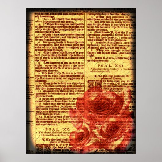 Antike Psalmen und Rose Print Poster (Vorne)