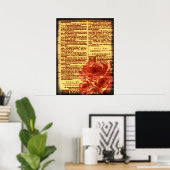 Antike Psalmen und Rose Print Poster (Heimbüro)