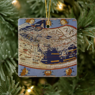 Antike ptolemäische Weltkarte, Johannes von Arnshe Keramikornament