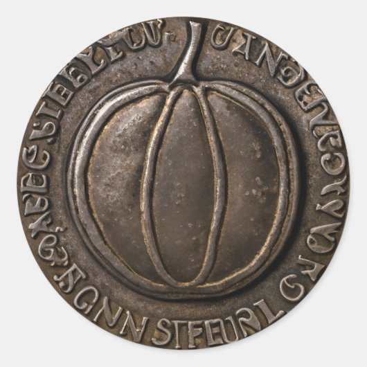 Antike Pumpkin-Münze Runder Aufkleber (Vorderseite)