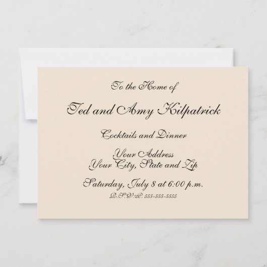 Antike Puppenthäuser zeigen Tanz Einladung (Rückseite)