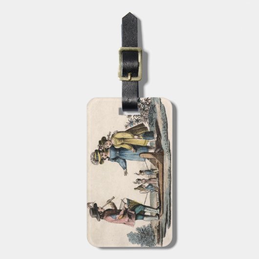 Antike Puppenthäuser zeigen Tanz Gepäckanhänger (Vorderseite vertikal)