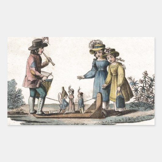 Antike Puppenthäuser zeigen Tanz Rechteckiger Aufkleber (Vorderseite)