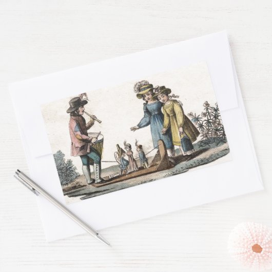 Antike Puppenthäuser zeigen Tanz Rechteckiger Aufkleber (Umschlag)