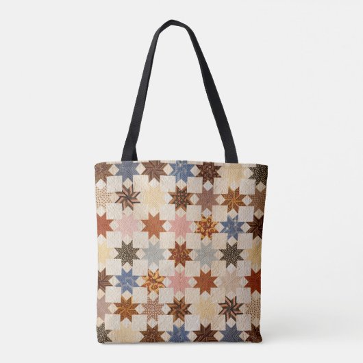 Antike Quilt | LeMoyne Star Patchwork Muster Tasche (Rückseite)
