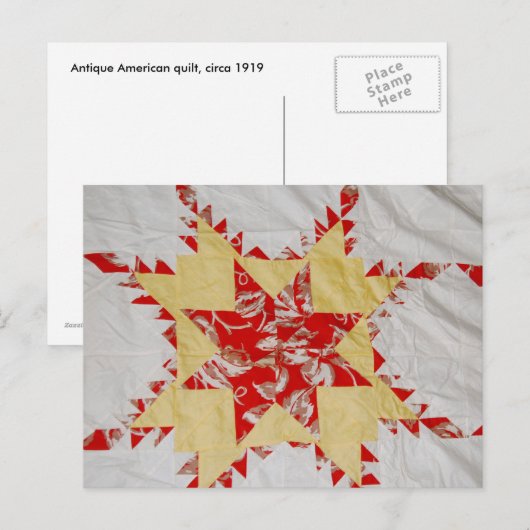 Antike Quilt Postkarte (Vorne/Hinten)