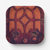 Antike Radiokunst Deko Kathedrale braun Pappteller (Vorderseite)