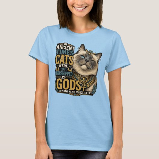 Antike Ragdoll-Katzenattitüde T-Shirt (Vorderseite)