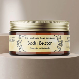 Antike Rahmen Gelbe Pergament-Körperbutter-Glas