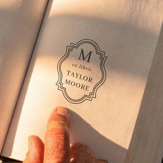 Antike Rahmen Minimal Monogramm Ex Libris Buch Permastempel