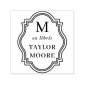 Antike Rahmen Minimal Monogramm Ex Libris Buch Permastempel (Design)