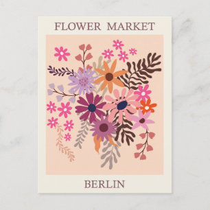 Antike Reise nach Berlin Deutschland Blumenmarkt P Postkarte