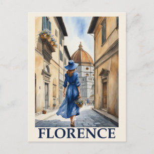 Antike Reise nach Florenz Italien Italienisch Postkarte