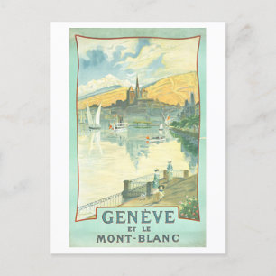 Antike Reise-Postkarte Genf Schweiz Postkarte