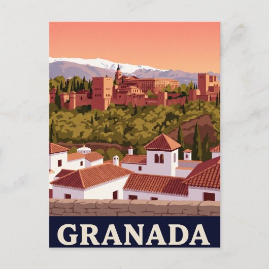 Antike Reise-Postkarte Granada Postkarte (Vorderseite)