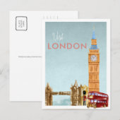 Antike Reise-Postkarte | London Postkarte (Vorne/Hinten)