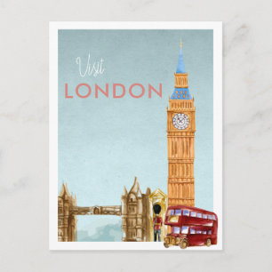 Antike Reise-Postkarte   London Postkarte