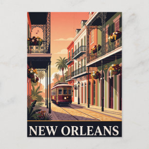 Antike Reise-Postkarte NEW ORLEANS Postkarte