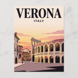 Antike Reise-Postkarte | Verona, Italien Postkarte