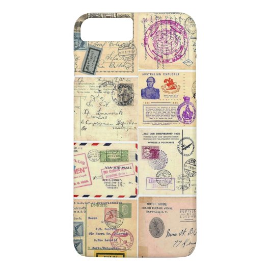 Antike Reise-Postkarten Case-Mate iPhone Hülle (Rückseite)