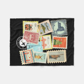 Antike Reise-Postwertzeichen Urlaub Philatelie  Fleecedecke (Vorderseite (Horizontal))