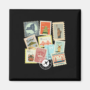 Antike Reise-Postwertzeichen Urlaub Philatelie Magnet