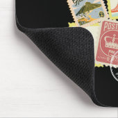 Antike Reise-Postwertzeichen Urlaub Philatelie Mousepad (Ecke)