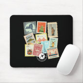 Antike Reise-Postwertzeichen Urlaub Philatelie Mousepad (Mit Mouse)