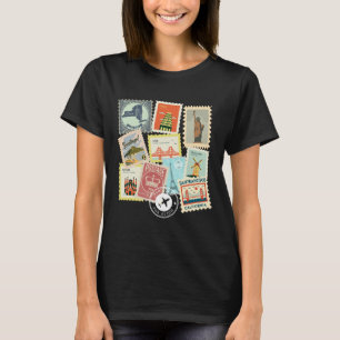 Antike Reise-Postwertzeichen Urlaub Philatelie T-Shirt