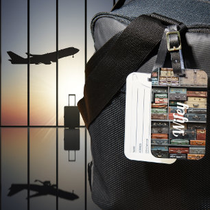 Antike Reisetasche Ehefrau Reisen Fernweh Foto Gepäckanhänger