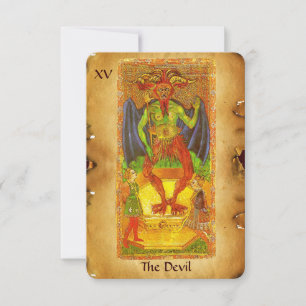 ANTIKE RENAISSANCE TAROTKARTEN 15 / DER TEUFEL ANKÜNDIGUNG