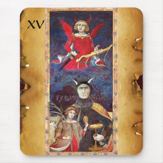 ANTIKE RENAISSANCE TAROTS 15 /DER TEUFEL MOUSEPAD (Vorne)