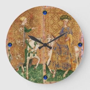ANTIKE RENAISSANCE TAROTS/DAME DER MÜNZEN UND STÄB GROßE WANDUHR