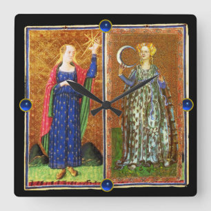 ANTIKE RENAISSANCE TAROTS /DER STERN UND DER MOND QUADRATISCHE WANDUHR