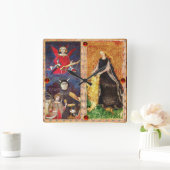 ANTIKE RENAISSANCE TAROTS DER TEUFEL UND DIE KRAFT QUADRATISCHE WANDUHR (Zuhause)