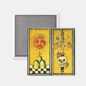 ANTIKE RENAISSANCE TAROTS/THE SUN , ACE OF SWORDS MAGNET (Vorderseite/Rückseite)
