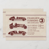 Antike Rennwagen-Einladung Einladung (Vorne/Hinten)