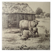 Antike Repro William Wise Sheep Fliese (Vorderseite)