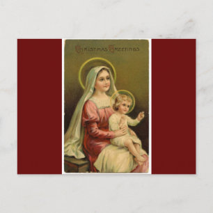 Antike Reproduktion Weihnachtsgrüße Feiertagspostkarte