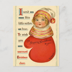 Antike Reproduktion Weihnachtsgrüße Feiertagspostkarte