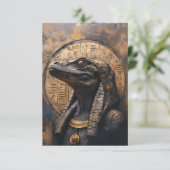 Antike Reptilien-Alien Dankeskarte (Stehend Vorderseite)