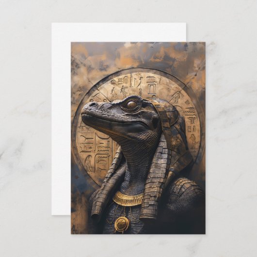 Antike Reptilien-Alien Dankeskarte (Vorne/Hinten)