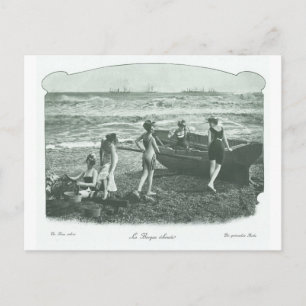 Antike Retro-Frauen Französische Viktorianische Fr Postkarte