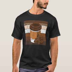 Antike Retro-Kaffeetasse & Bohnen Cappuccino Espre T-Shirt