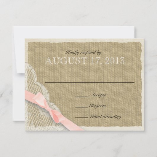 Antike, robuste BW Country Response Card RSVP Karte (Vorderseite)