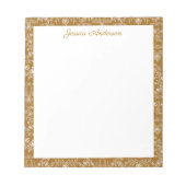 Antike Rococo-Blumen Florale Personalisierte Name Notizblock (Vorderseite)
