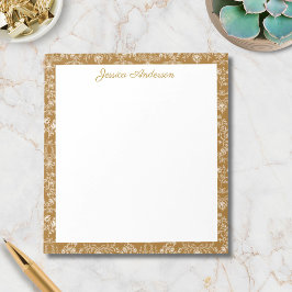 Antike Rococo-Blumen Florale Personalisierte Name Notizblock