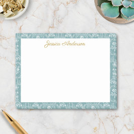 Antike Rococo-Blumen Florale Personalisierte Name Post-it Klebezettel